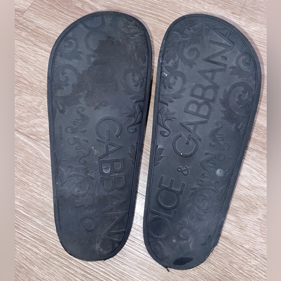 Dolce&Gabbana Black White Logo Pool Slides EU Size 40 (Mens US 9) Unisex - Picture 16 of 17